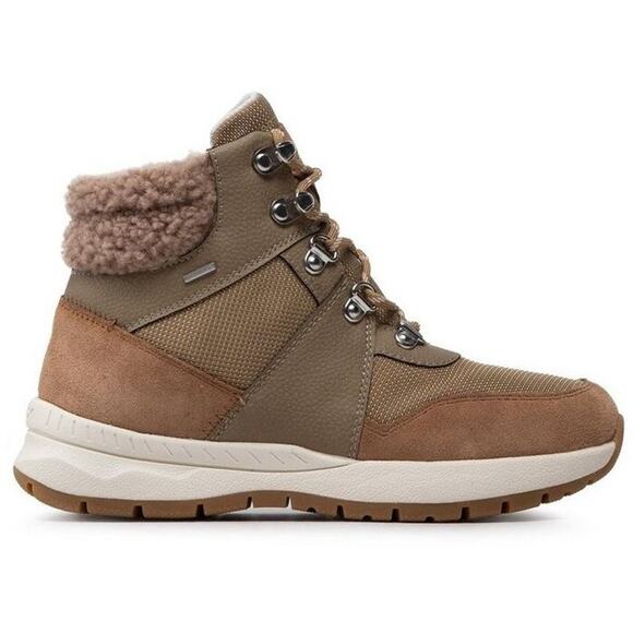 GEOX Braies Faux Fur Comfort Hiker Boots leather & textile size 40/9-9.5 US NWB - Picture 2 of 5